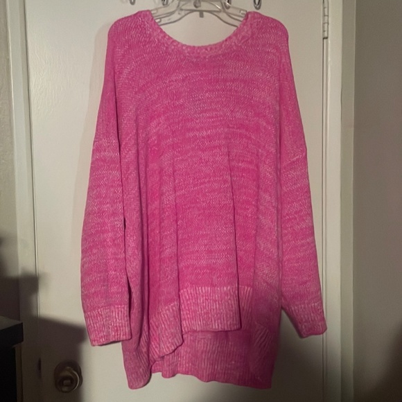 TORRID DROP SHOULDER PULLOVER SWEATER  - ACRYLIC PINK - Picture 3 of 4